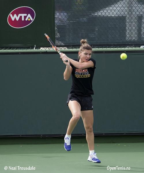 Simona Halep - antrenament la BNP Paribas Open